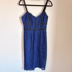 Express Women’s Blue Purple Lace Midi Cocktail Dress 6